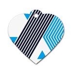 Blue Lines Background, Retro Backgrounds, Blue Dog Tag Heart (Two Sides)