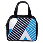 Blue Lines Background, Retro Backgrounds, Blue Classic Handbag (One Side)