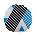 Blue Lines Background, Retro Backgrounds, Blue Standard 15  Premium Round Cushions