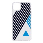 Blue Lines Background, Retro Backgrounds, Blue iPhone 14 Plus TPU UV Print Case