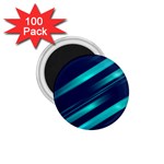 Blue Neon Lines, Blue Background, Abstract Background 1.75  Magnets (100 pack) 