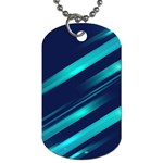 Blue Neon Lines, Blue Background, Abstract Background Dog Tag (Two Sides)