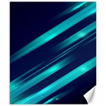 Blue Neon Lines, Blue Background, Abstract Background Canvas 8  x 10 