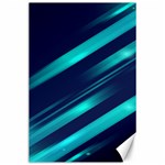 Blue Neon Lines, Blue Background, Abstract Background Canvas 24  x 36 