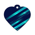 Blue Neon Lines, Blue Background, Abstract Background Dog Tag Heart (One Side)