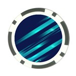 Blue Neon Lines, Blue Background, Abstract Background Poker Chip Card Guard