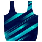 Blue Neon Lines, Blue Background, Abstract Background Full Print Recycle Bag (XL)