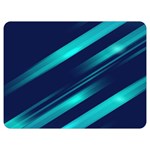 Blue Neon Lines, Blue Background, Abstract Background Premium Plush Fleece Blanket (Extra Small)