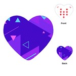 Purple Geometric Abstraction, Purple Neon Background Playing Cards Single Design (Heart)