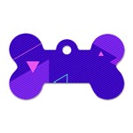 Purple Geometric Abstraction, Purple Neon Background Dog Tag Bone (One Side)
