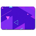Purple Geometric Abstraction, Purple Neon Background Large Doormat