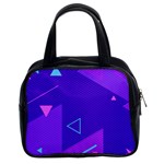 Purple Geometric Abstraction, Purple Neon Background Classic Handbag (Two Sides)