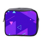 Purple Geometric Abstraction, Purple Neon Background Mini Toiletries Bag (Two Sides)