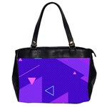Purple Geometric Abstraction, Purple Neon Background Oversize Office Handbag (2 Sides)