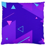 Purple Geometric Abstraction, Purple Neon Background Large Cushion Case (Two Sides)