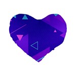 Purple Geometric Abstraction, Purple Neon Background Standard 16  Premium Heart Shape Cushions