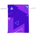Purple Geometric Abstraction, Purple Neon Background Lightweight Drawstring Pouch (XL)
