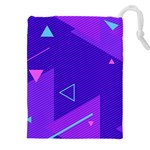 Purple Geometric Abstraction, Purple Neon Background Drawstring Pouch (4XL)