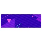 Purple Geometric Abstraction, Purple Neon Background Banner and Sign 12  x 4 