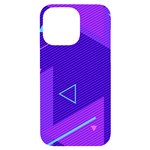 Purple Geometric Abstraction, Purple Neon Background iPhone 14 Pro Max Black UV Print Case