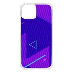 Purple Geometric Abstraction, Purple Neon Background iPhone 14 TPU UV Print Case