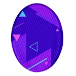 Purple Geometric Abstraction, Purple Neon Background Oval Glass Fridge Magnet (4 pack)