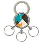Retro Colored Abstraction Background, Creative Retro 3-Ring Key Chain