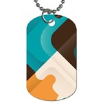 Retro Colored Abstraction Background, Creative Retro Dog Tag (One Side)