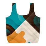 Retro Colored Abstraction Background, Creative Retro Full Print Recycle Bag (L)