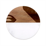 Retro Colored Abstraction Background, Creative Retro Classic Marble Wood Coaster (Round) 