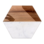 Retro Colored Abstraction Background, Creative Retro Marble Wood Coaster (Hexagon) 
