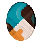 Retro Colored Abstraction Background, Creative Retro Oval Glass Fridge Magnet (4 pack)