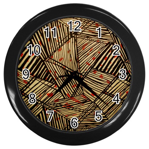 Abstract Geometric Pattern, Abstract Paper Backgrounds Wall Clock (Black) from UrbanLoad.com Front