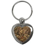 Abstract Geometric Pattern, Abstract Paper Backgrounds Key Chain (Heart)