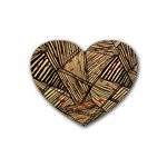 Abstract Geometric Pattern, Abstract Paper Backgrounds Rubber Heart Coaster (4 pack)