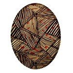 Abstract Geometric Pattern, Abstract Paper Backgrounds Oval Glass Fridge Magnet (4 pack)