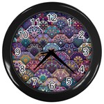 Texture, Pattern, Abstract Wall Clock (Black)