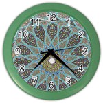 Tile, Geometry, Pattern, Points, Abstraction Color Wall Clock