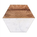 Tile, Geometry, Pattern, Points, Abstraction Marble Wood Coaster (Hexagon) 