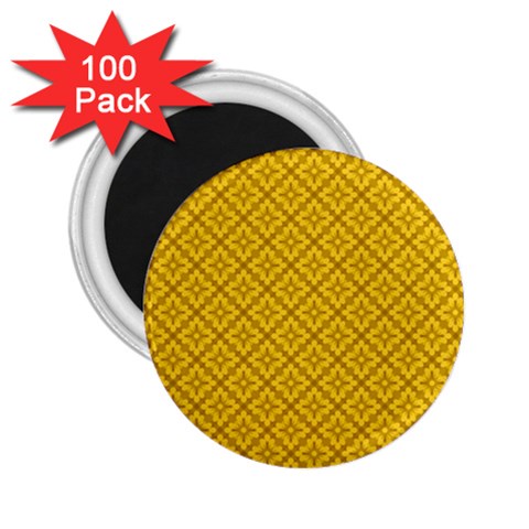 Yellow Floral Pattern Vintage Pattern, Yellow Background 2.25  Magnets (100 pack)  from UrbanLoad.com Front