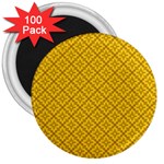 Yellow Floral Pattern Vintage Pattern, Yellow Background 3  Magnets (100 pack)