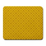 Yellow Floral Pattern Vintage Pattern, Yellow Background Large Mousepad