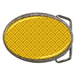 Yellow Floral Pattern Vintage Pattern, Yellow Background Belt Buckles