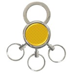 Yellow Floral Pattern Vintage Pattern, Yellow Background 3-Ring Key Chain