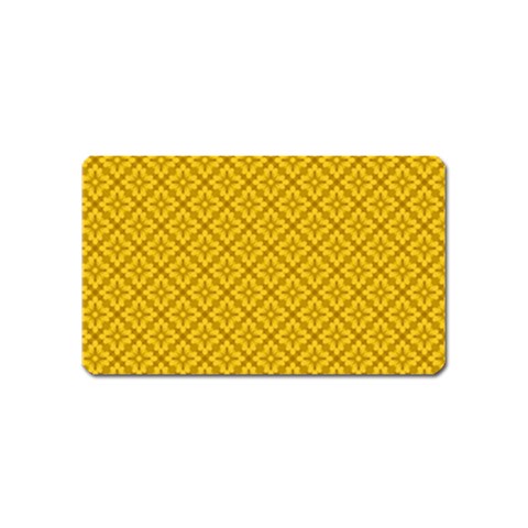 Yellow Floral Pattern Vintage Pattern, Yellow Background Magnet (Name Card) from UrbanLoad.com Front