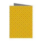 Yellow Floral Pattern Vintage Pattern, Yellow Background Mini Greeting Cards (Pkg of 8)