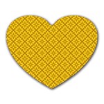 Yellow Floral Pattern Vintage Pattern, Yellow Background Heart Mousepad