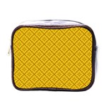 Yellow Floral Pattern Vintage Pattern, Yellow Background Mini Toiletries Bag (One Side)