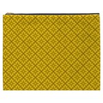 Yellow Floral Pattern Vintage Pattern, Yellow Background Cosmetic Bag (XXXL)