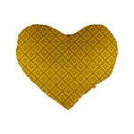 Yellow Floral Pattern Vintage Pattern, Yellow Background Standard 16  Premium Flano Heart Shape Cushions